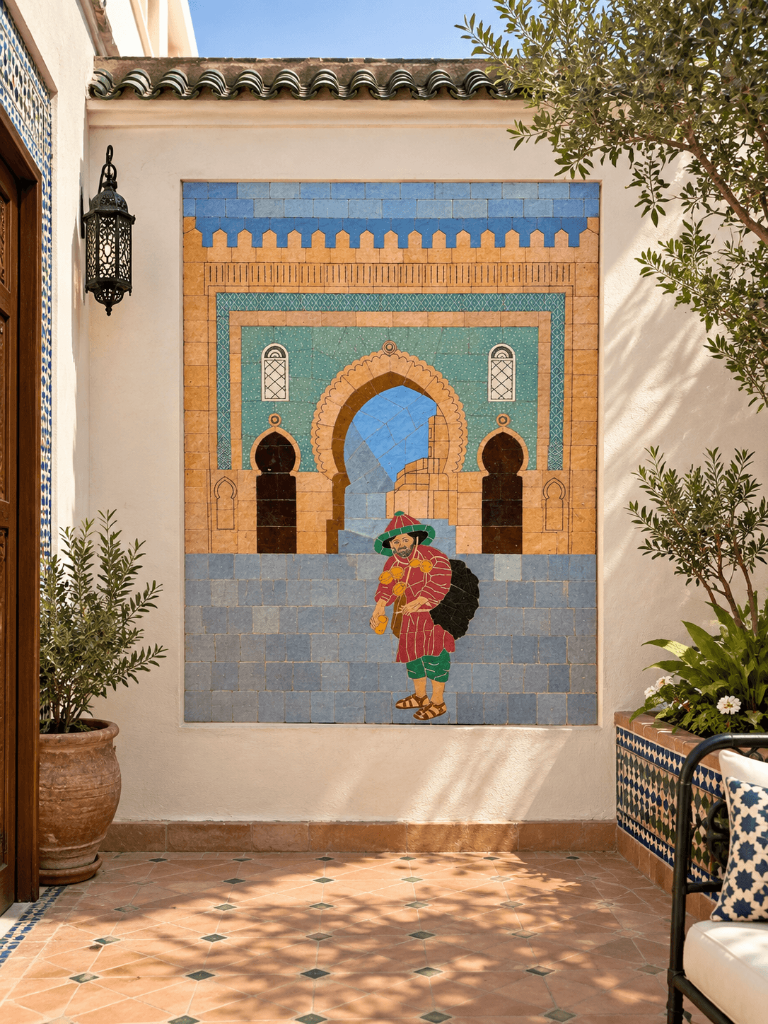 tableau artisanal en zellige marocain